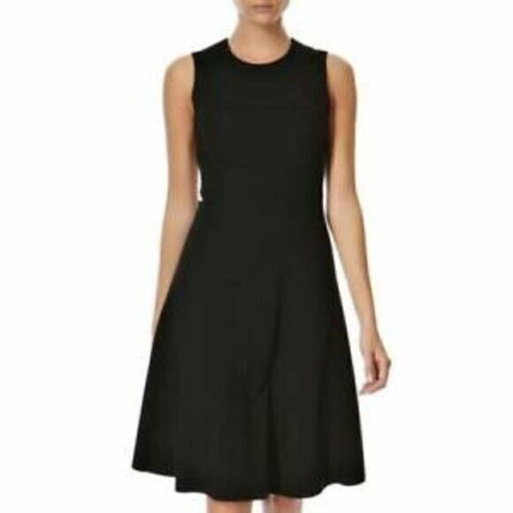 Joseph Black Doll Crepe Stretch A-Line Knee Length Dress 38 / S